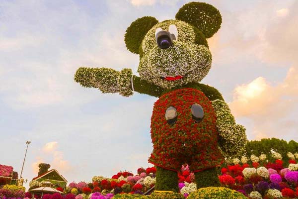 Mickey Mouse floral display sets Guinness of tallest topiary structure