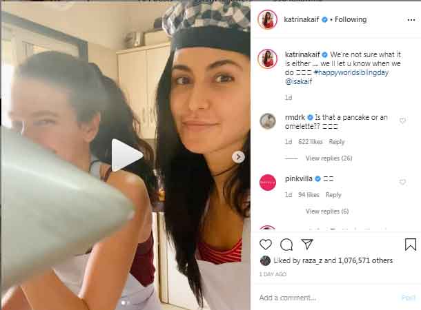 Katrina Kaif shares funny video with Isabelle Kaif on World Siblings Day