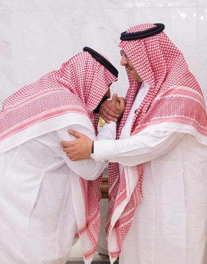Mohammed bin Salman, 31, in June kissing the hand of Mohammed bin Nayef, 57, who had stepped aside as crown prince so the younger man could succeed him.