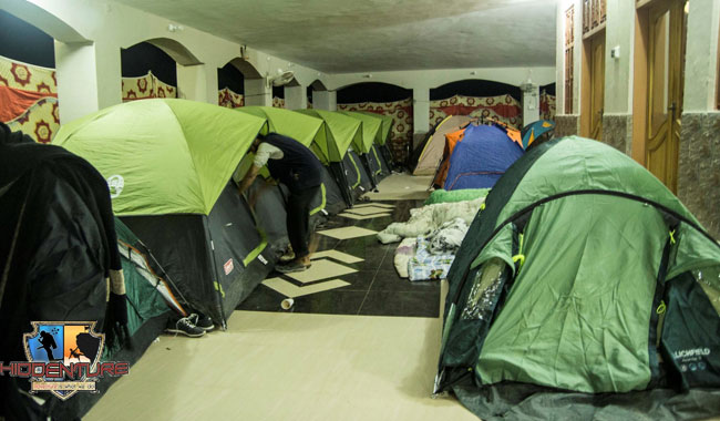 Tents--our only respite from the relentless cold