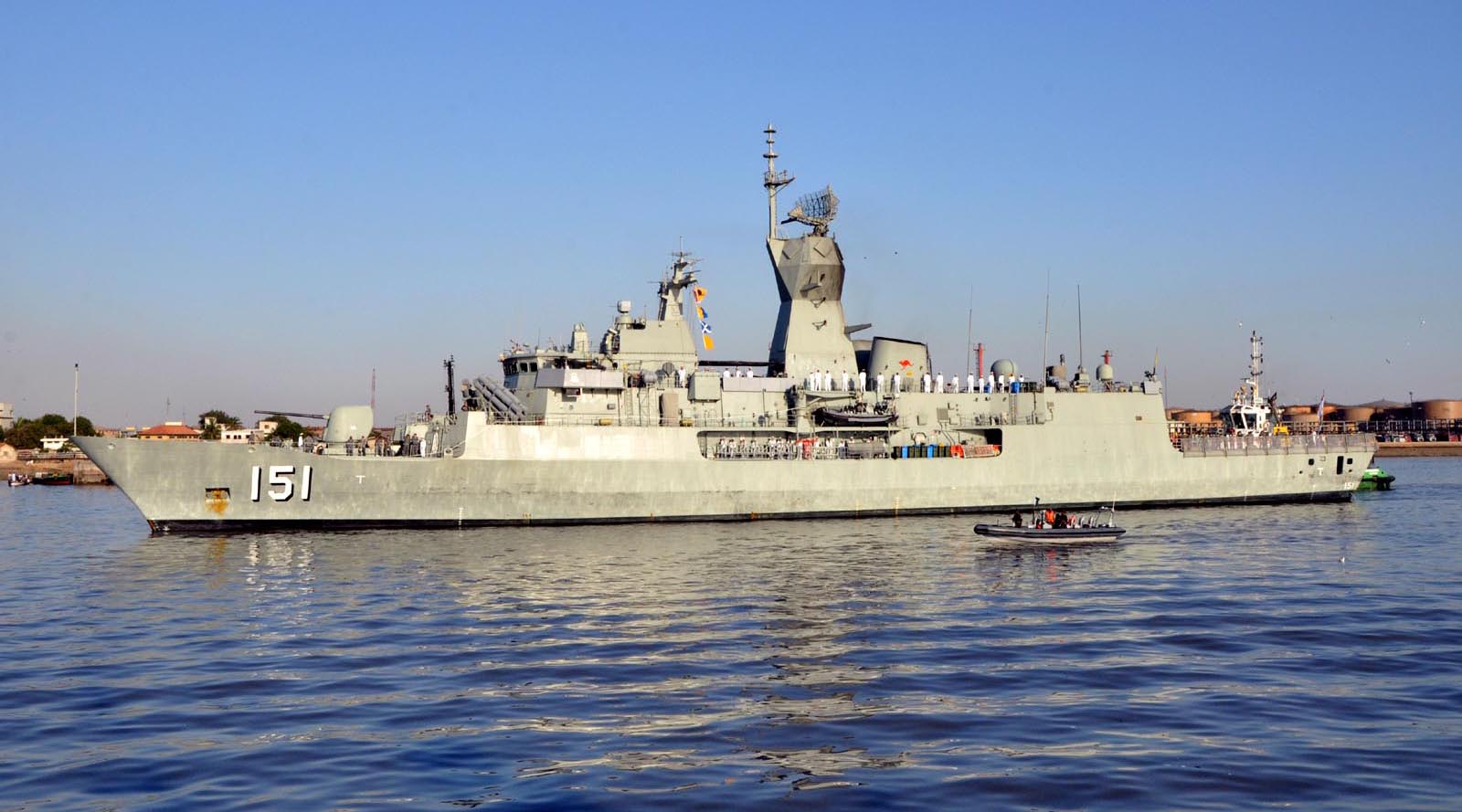 Australian Navy enters Karachi Harbour, to participate in Aman 17.