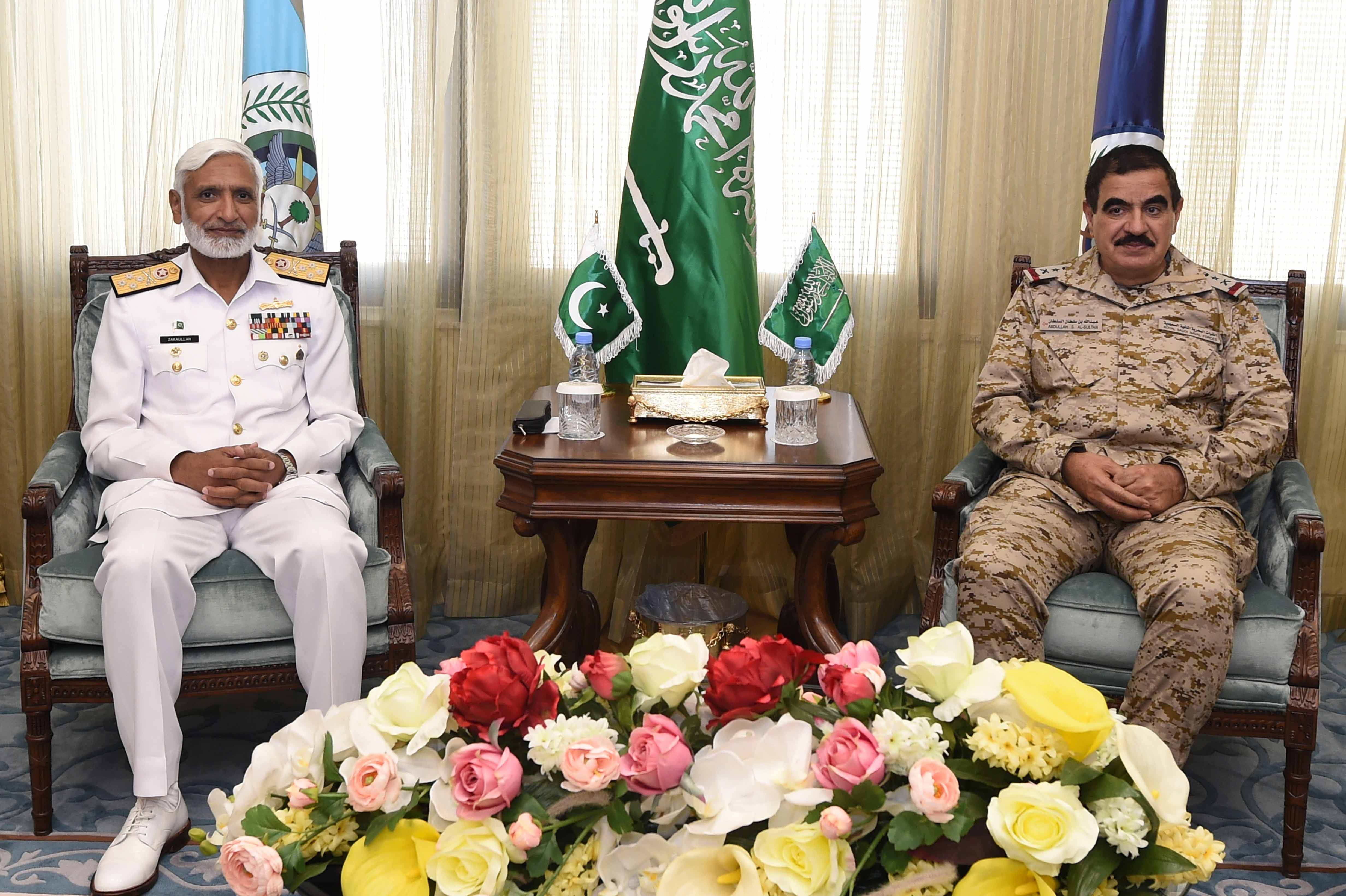 Admiral Zakaullah meeting with Commander Royal Saudi Naval Forces, Vice Admiral Abdullah S. Al-Sultan.