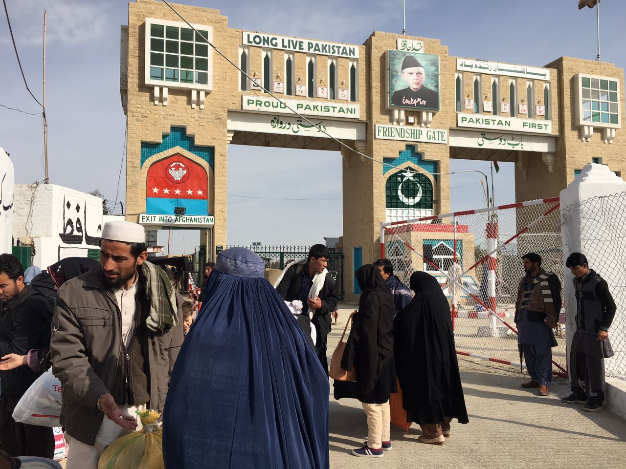 The people stranded for more than two weeks are now passing through the Chaman border on Tuesday after Pakistan reopened the two crossings with Afghanistan for two days. – Photo by Noor Zaman