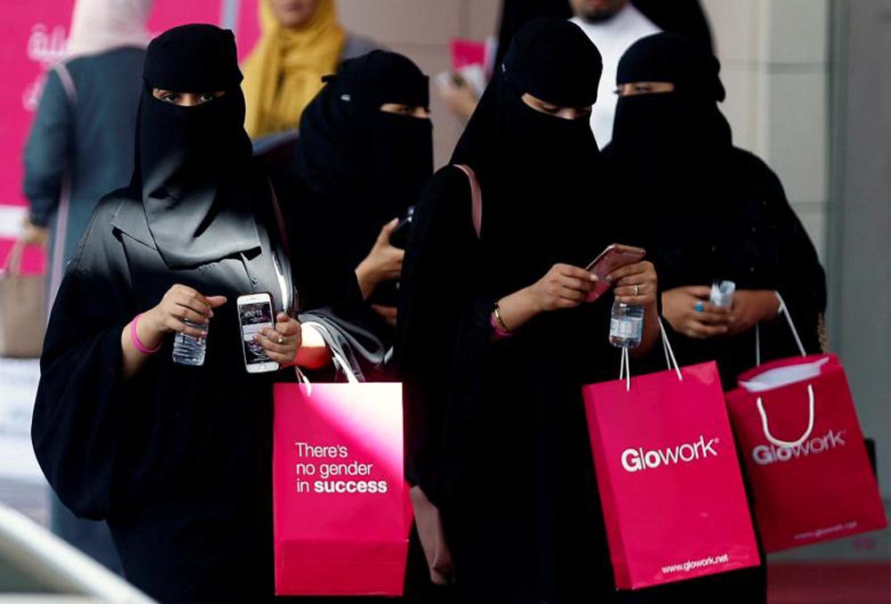 Women take part in Glowork exhibition in Riyadh, September 28, 2017. REUTERS