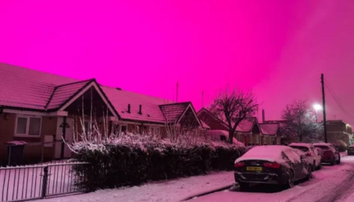 Birmingham turns Pink: Watch mysterious pink sky during snowstorm