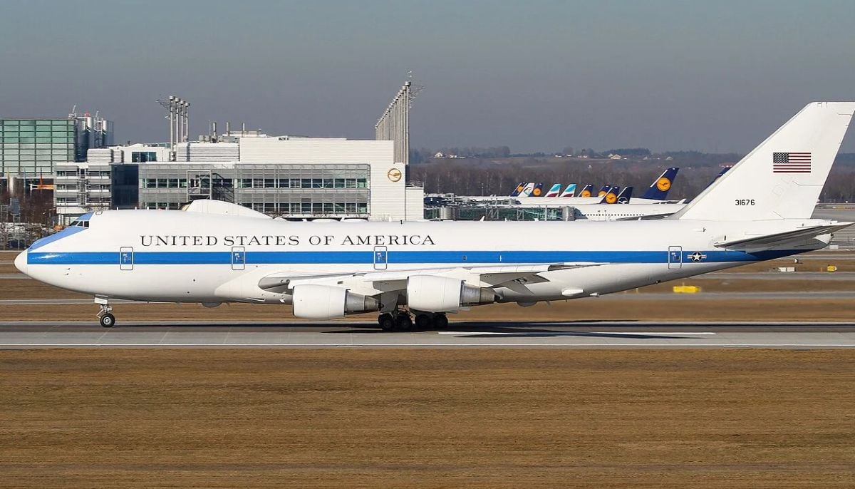 US 'Doomsday Plane' lands at LAX for the first time in its 51-year history 