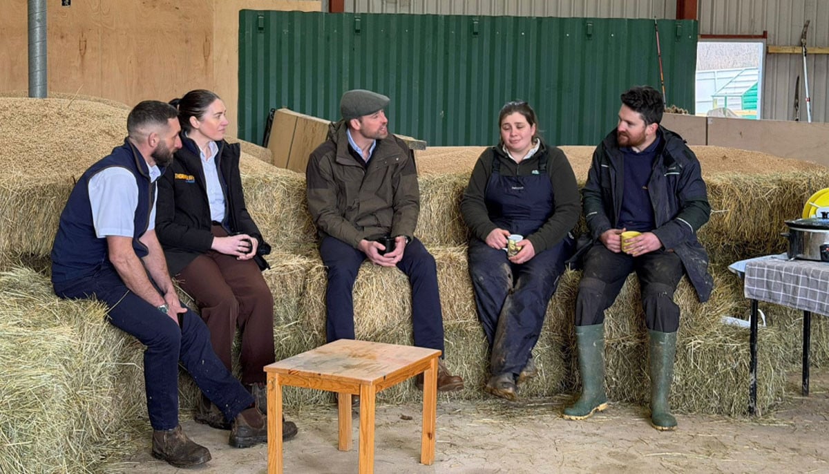 Prince William visits family farm in Herefordshire to discuss mental health