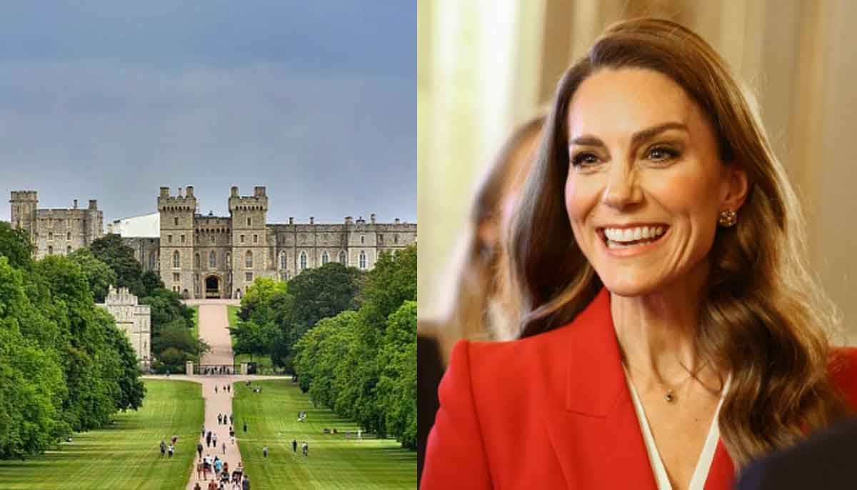 Kate Middleton dashes through rain at Windsor Castle 