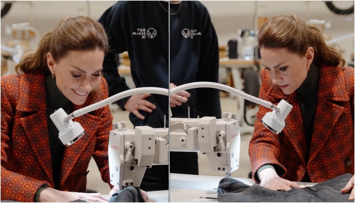 Kate Middleton picks up a sewing machine to lend support to a sustainable business