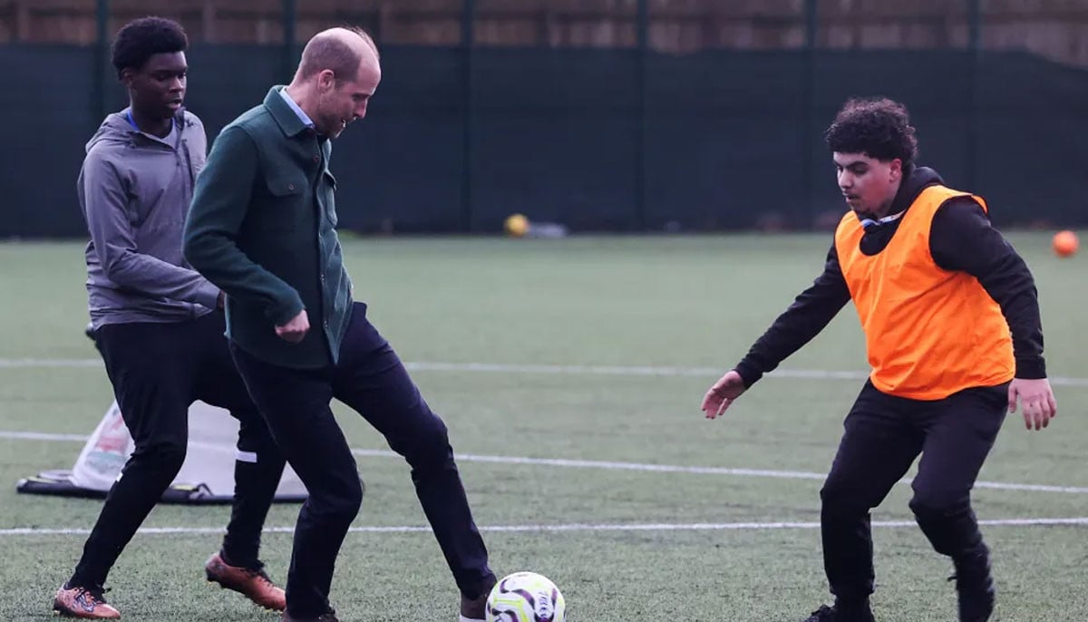 Prince William inspects Saudi Arabia's efforts to promote football in young girls   