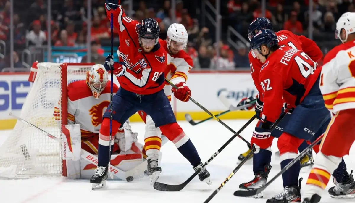 Washington Capitals rout Calgary Flames 7-3 behind Connor McMichael's two goals