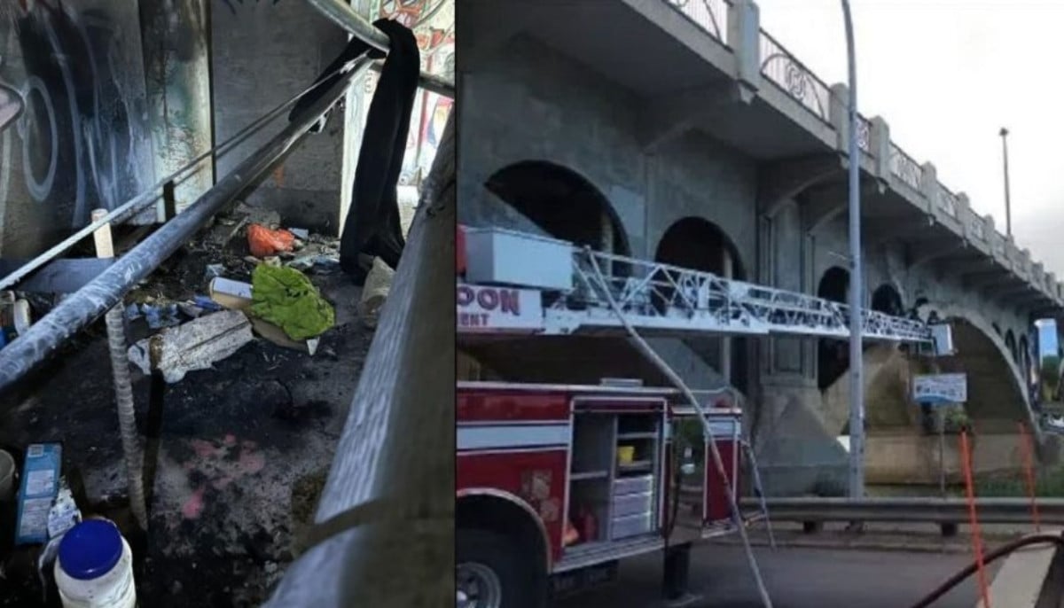 Saskatoon fire under University Bridge damages sewer line again as crews respond 