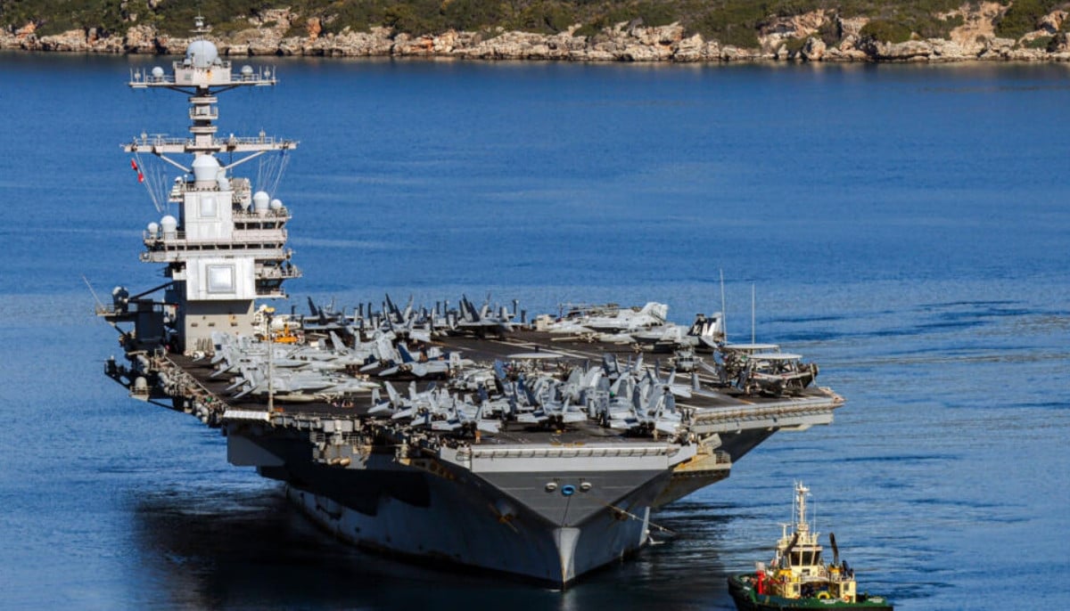 USS Gerald R. Ford fire: Two injured after fire breaks out on US Navy aircraft carrier 