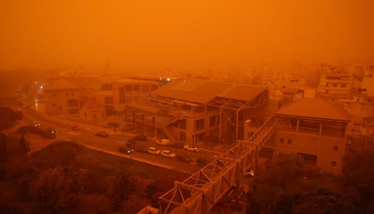 Eerie orange-red dust cloud covers Crete as storm sweeps into Greece
