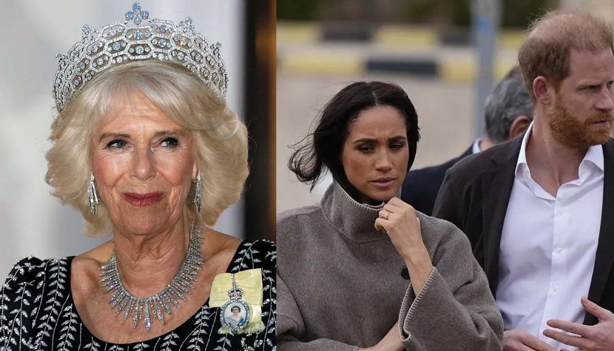 Prince Harry caught between Queen Camilla and Meghan Markle