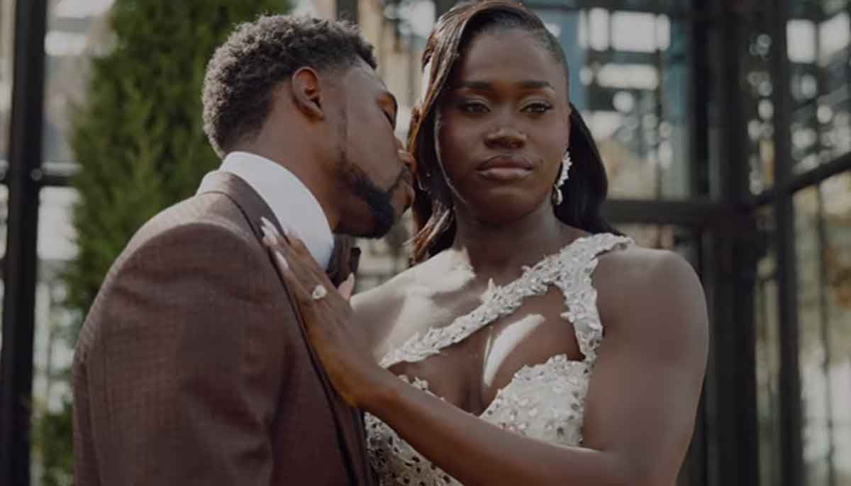 Junelle Bromfield reacts after Noah Lyles receives backlash over wedding dress reaction