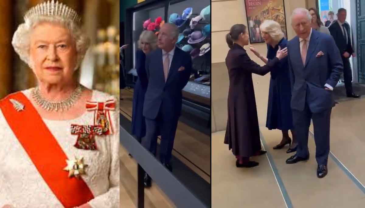 King Charles,Camilla visit exhibition dedicated to Queen Elizabeth II's fashion 
