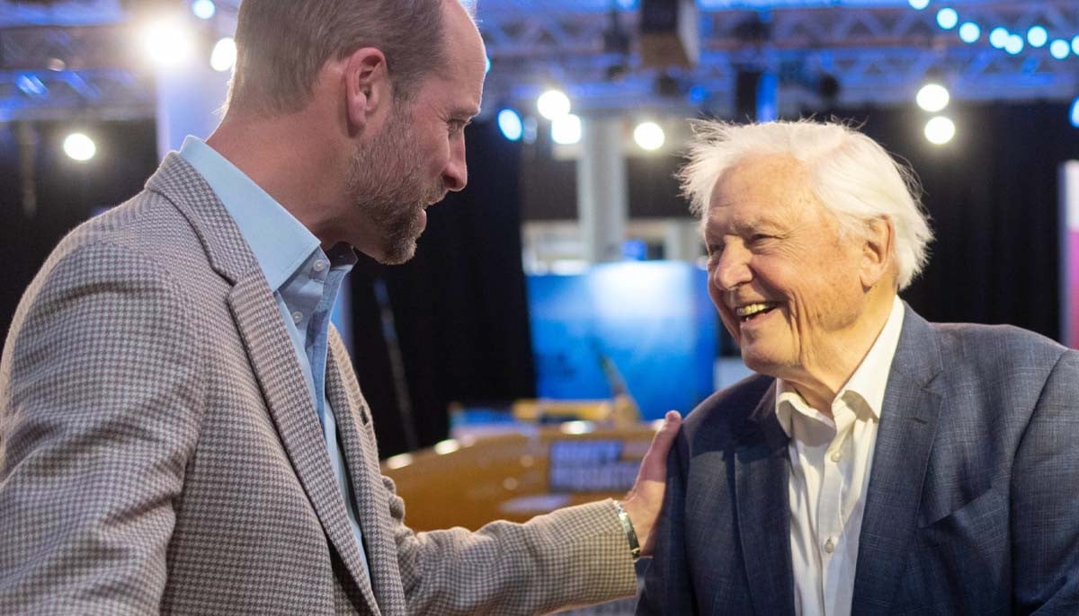 Prince William seen laughing with Sir David Attenborough
