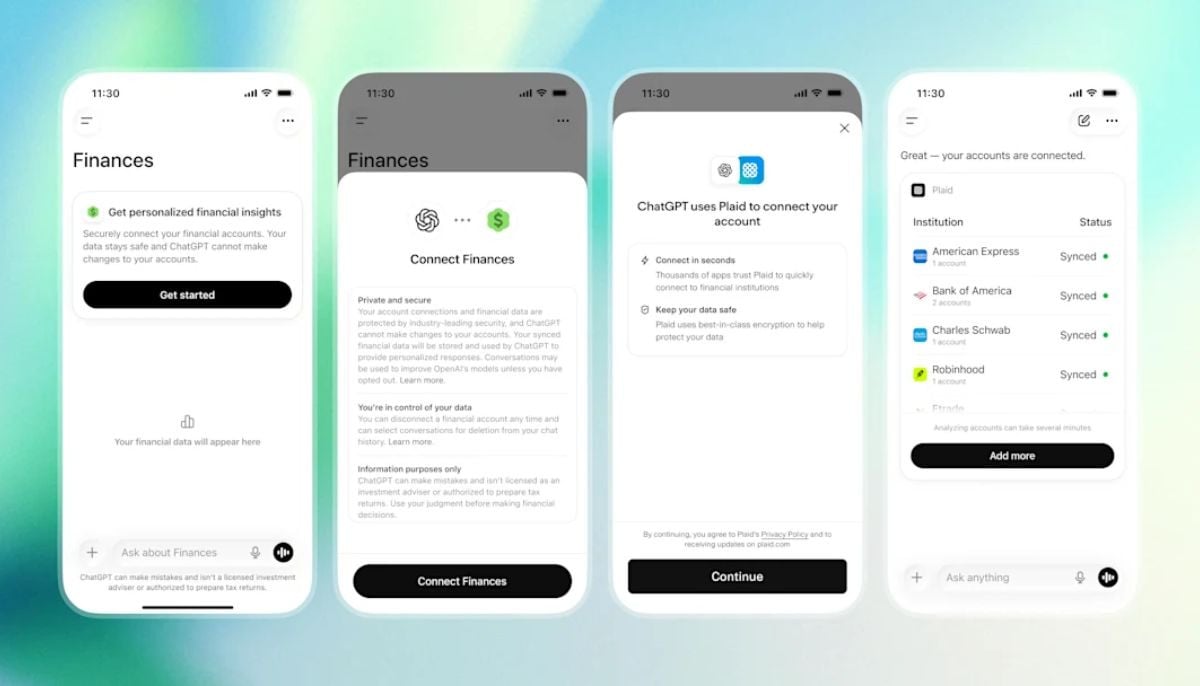 OpenAI rolls out ChatGPT finance tools with account linking