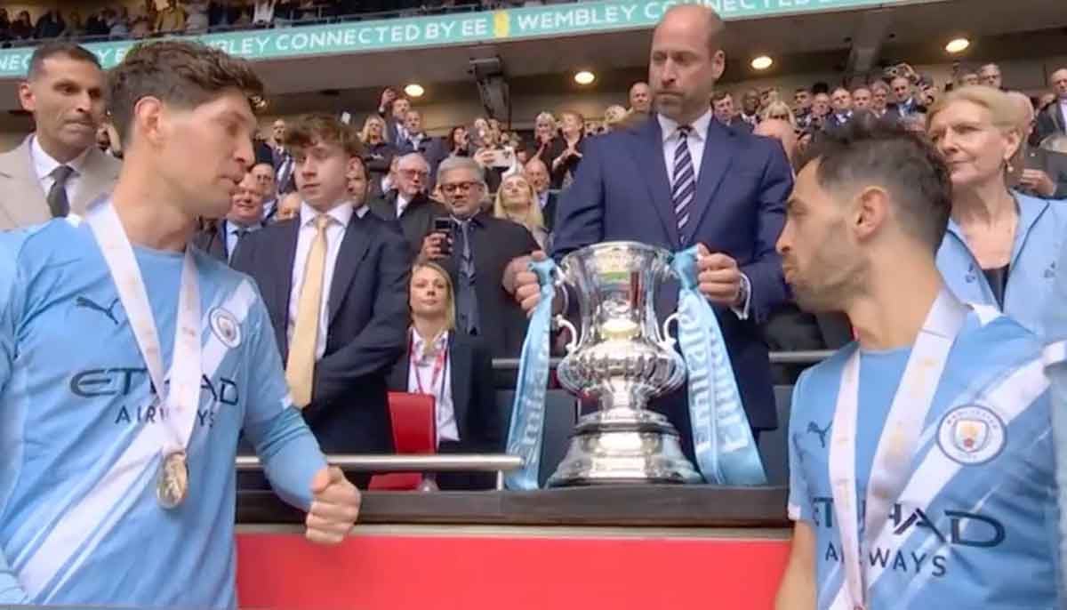 Prince William presents FA Cup trophy at Wembley Stadium 