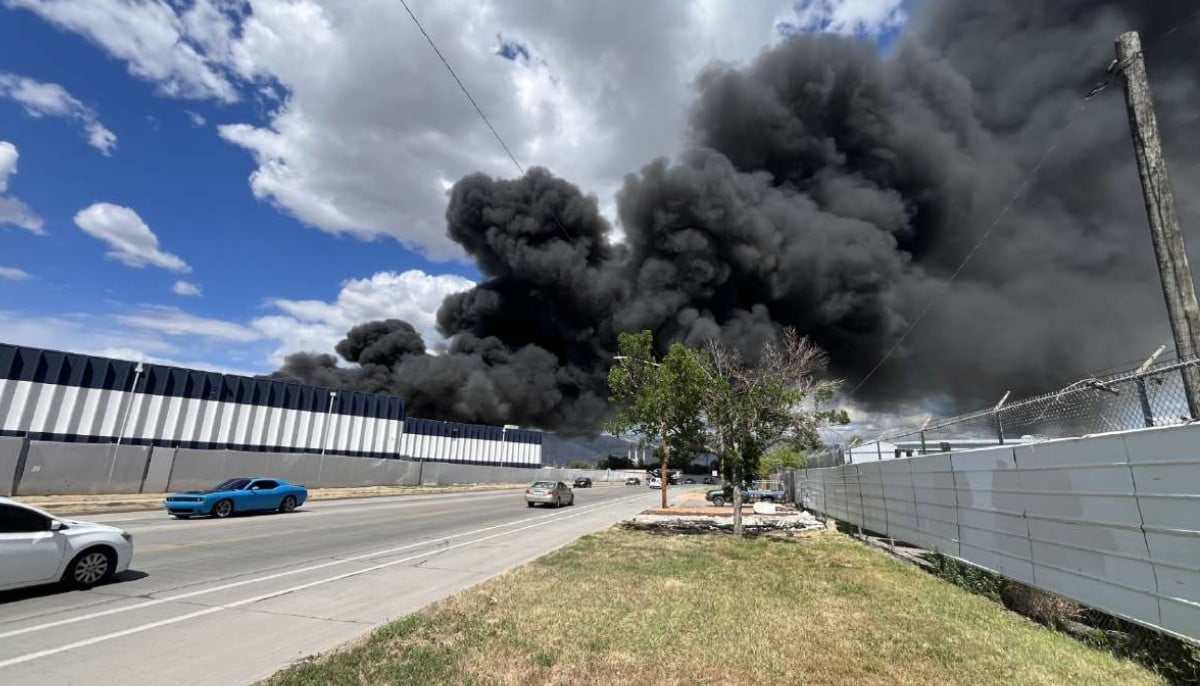 Crews battle massive structure fire in Salt Lake City industrial area