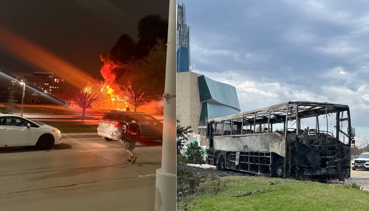 Teen faces arson charges after baseball team bus goes up in flames in Winnipeg