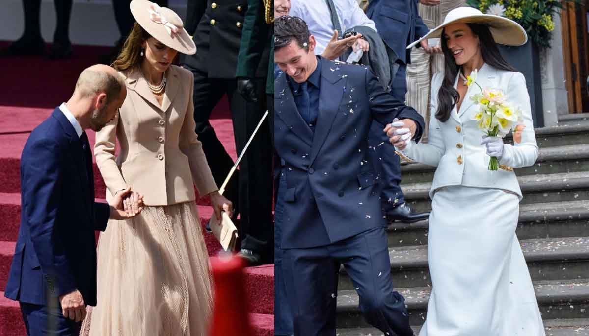 Dua Lipa's wedding outfit draws comparisons to Kate Middleton style