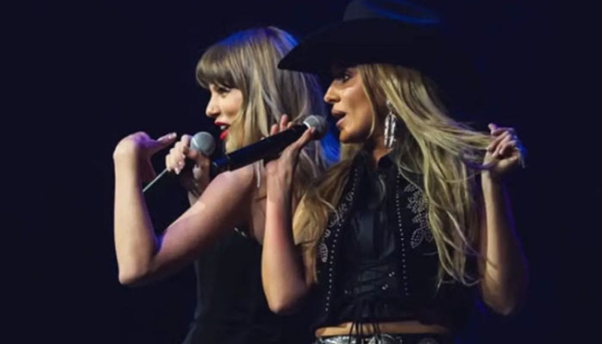 Taylor Swift flashes her engagement ring at Travis Kelce's Tight Ends concert: Watch