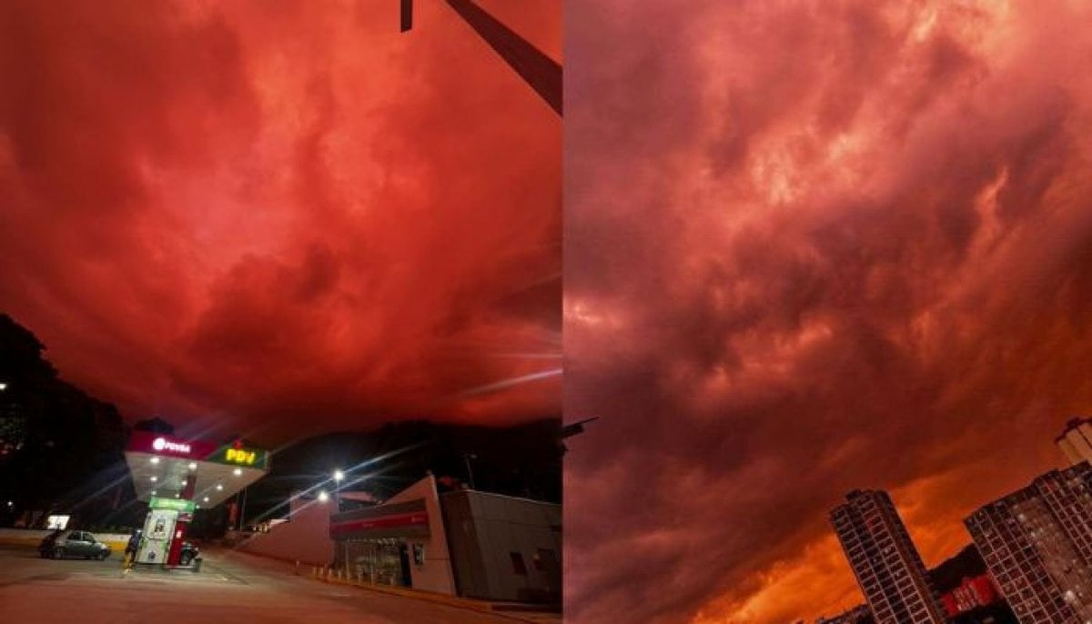 Caracas sky turns deep red during sunset, leaving Venezuelans in awe