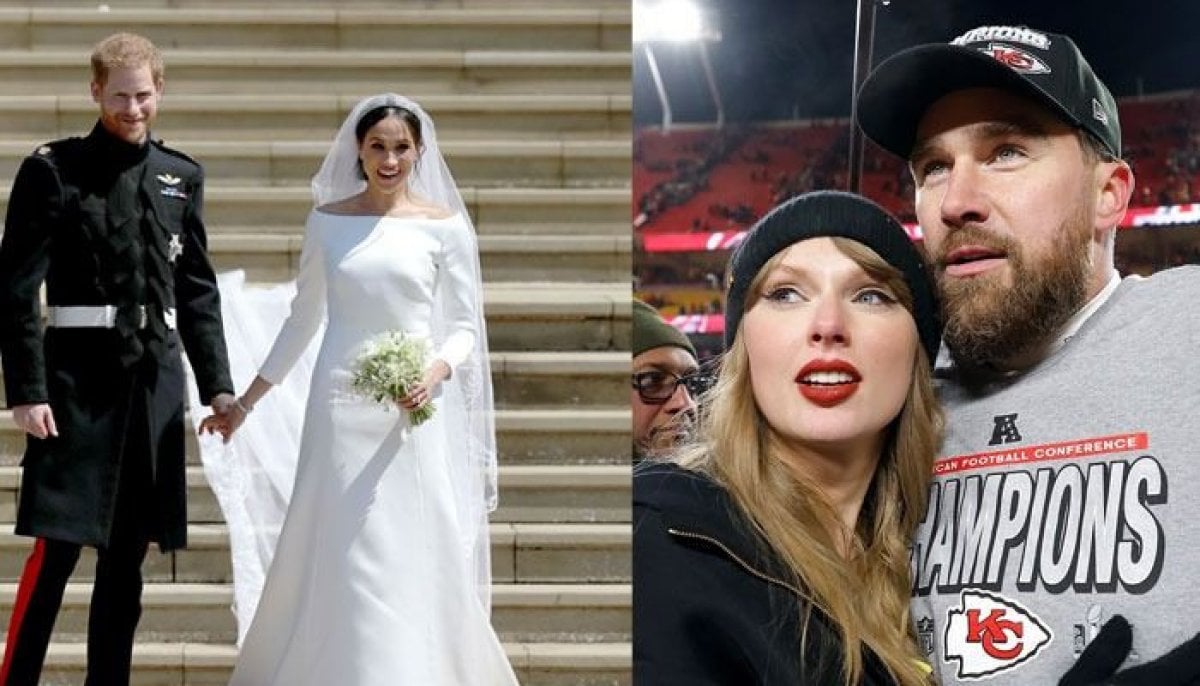 Taylor Swift follows in Meghan Markle, Prince Harry’s footsteps in wedding with Travis Kelce