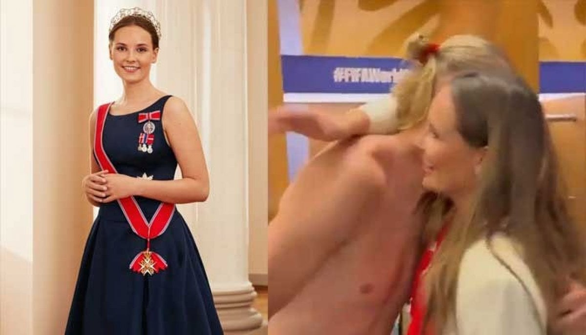 Erling Haaland gets a hug from future queen after defeating Brazil