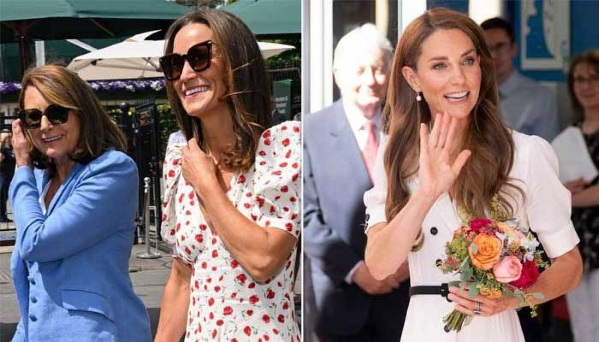 Tennis legend sits with Princess Kate's mother and sister at Wimbledon