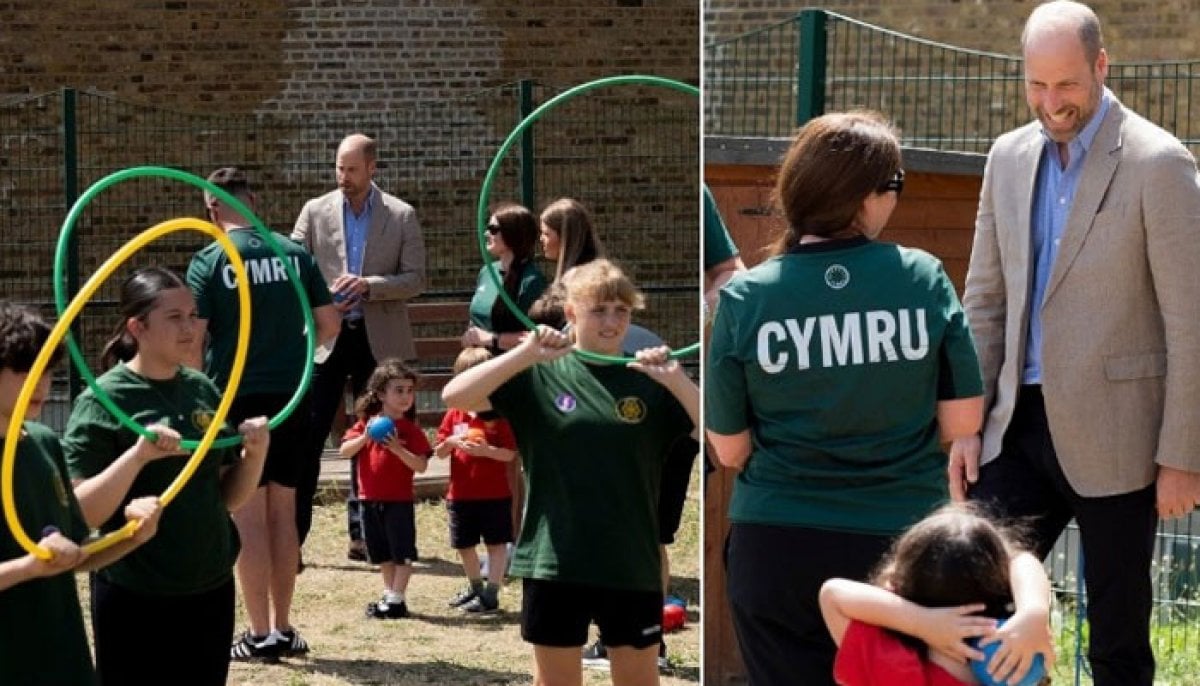 Prince William kicks back at Welsh school with tiny tots: Watch