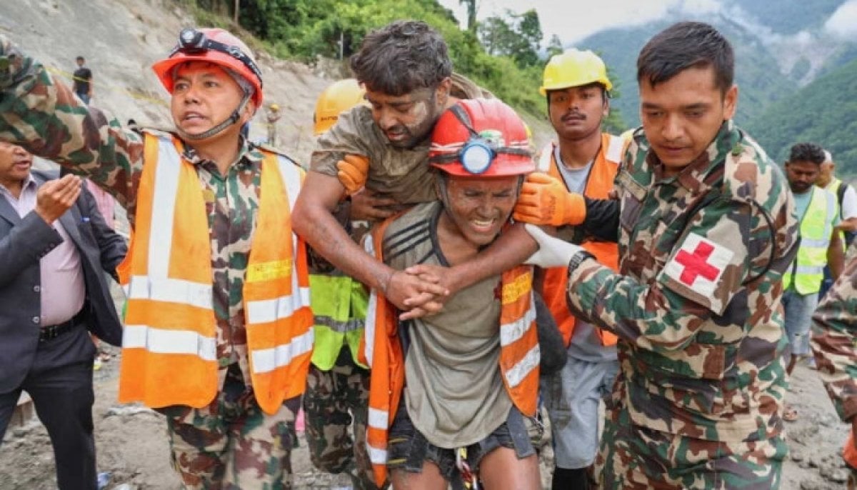Nepal floods: workers found alive underground after 9 days as rescue continues