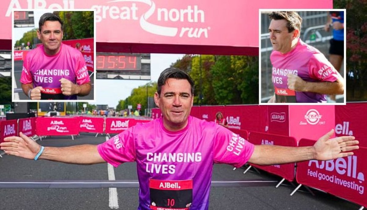 Andy Burnham becomes first UK PM to complete Great North run For homelessness charity