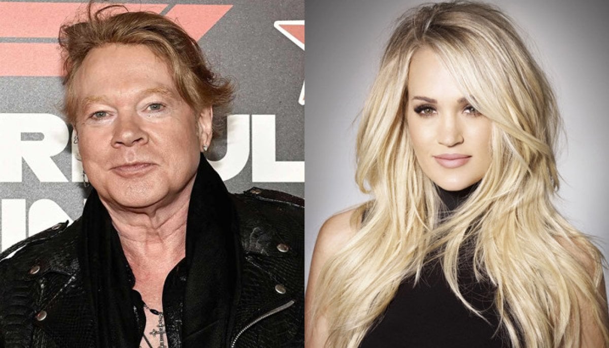 Carrie Underwood switches music genre as she teams up with rock legend Axl Rose