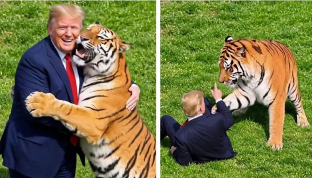 Trump faces heavy backlash after sharing bizarre AI video of himself wrestling tiger that killed British man