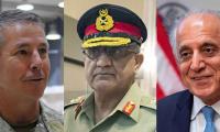 Khalilzad, Gen Scott Miller call on Gen Bajwa