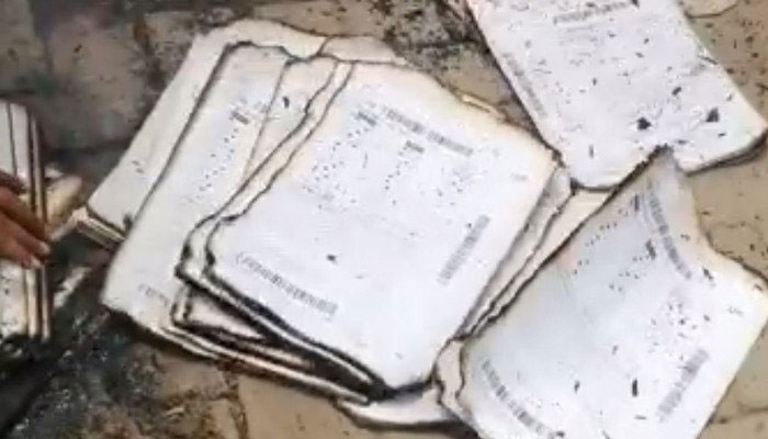 Intermediate solved answer sheets burnt in Lahore