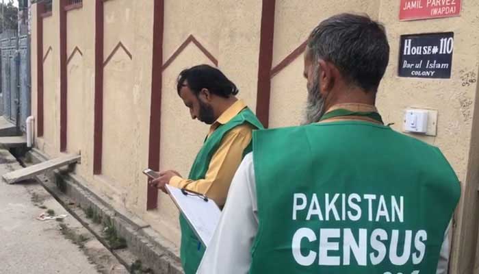 A file photo of the door-to-door survey during the 2017 census in Pakistan.