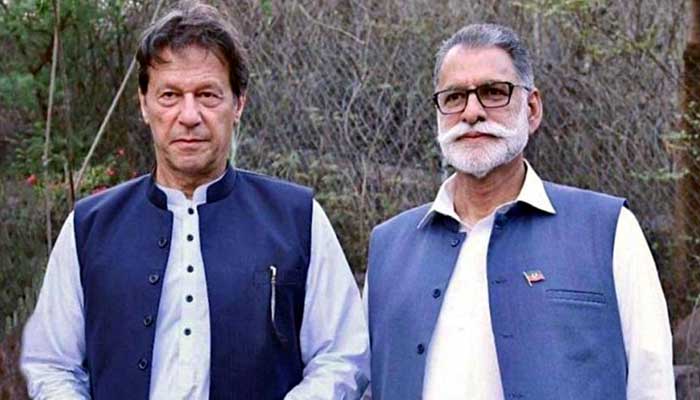 Prime Minister Imran Khan with AJK PM Sardar Abdul Qayyum Niazi. File photo