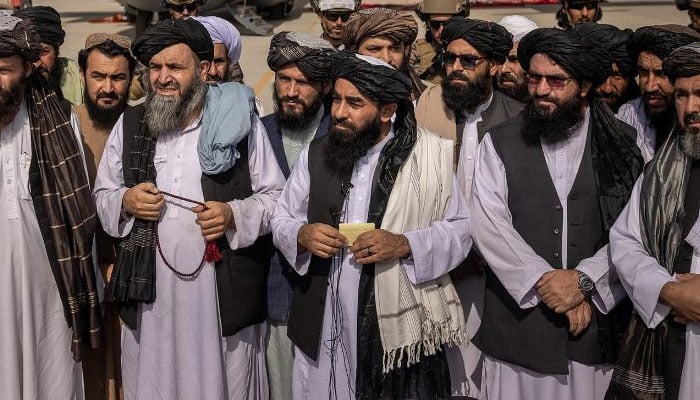 Taliban Spokesman Zabihullah Mujahid at Kabul airport after the withdrawal of US forces. File photo