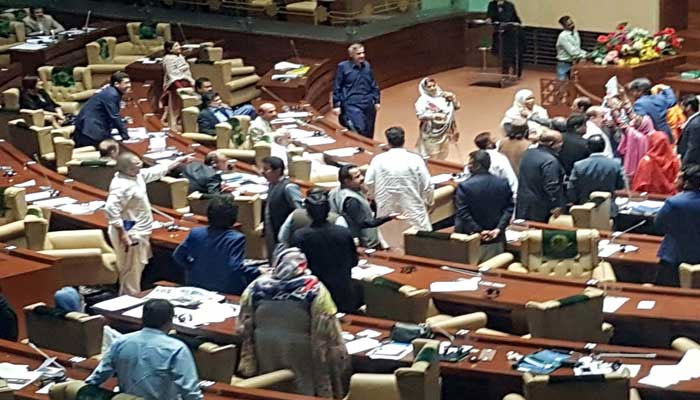 Opposition criticised for violating decorum of Sindh Assembly