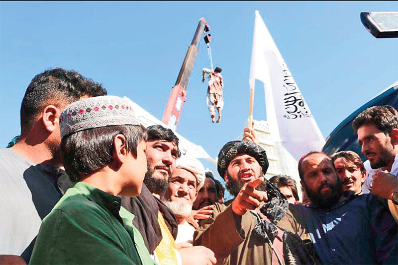 Taliban hang bodies of ‘kidnappers’ as warning in city of Herat