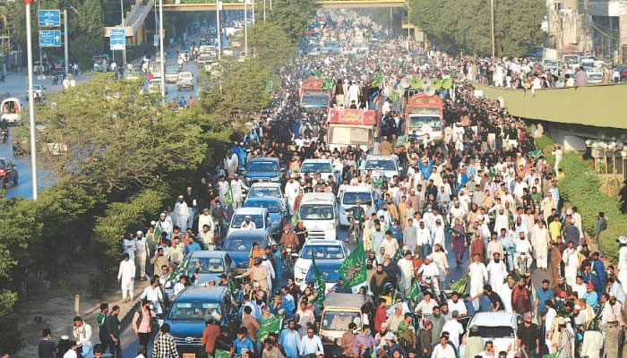 File photo of TLP protest.