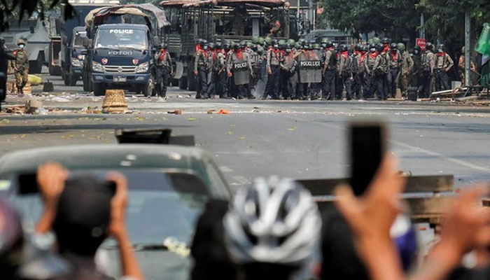 Myanmar soldiers ram car into protesters
