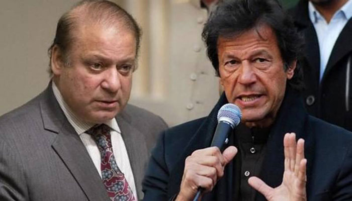 PML-N supremo Nawaz Sharif (L) and Prime Minister Imran Khan (R). File photo