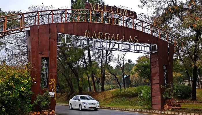 A car can be seen entering in the Margalla Park. -APP