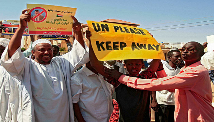 Demonstrasi Sudan menentang upaya PBB untuk menyelesaikan krisis pasca-kudeta