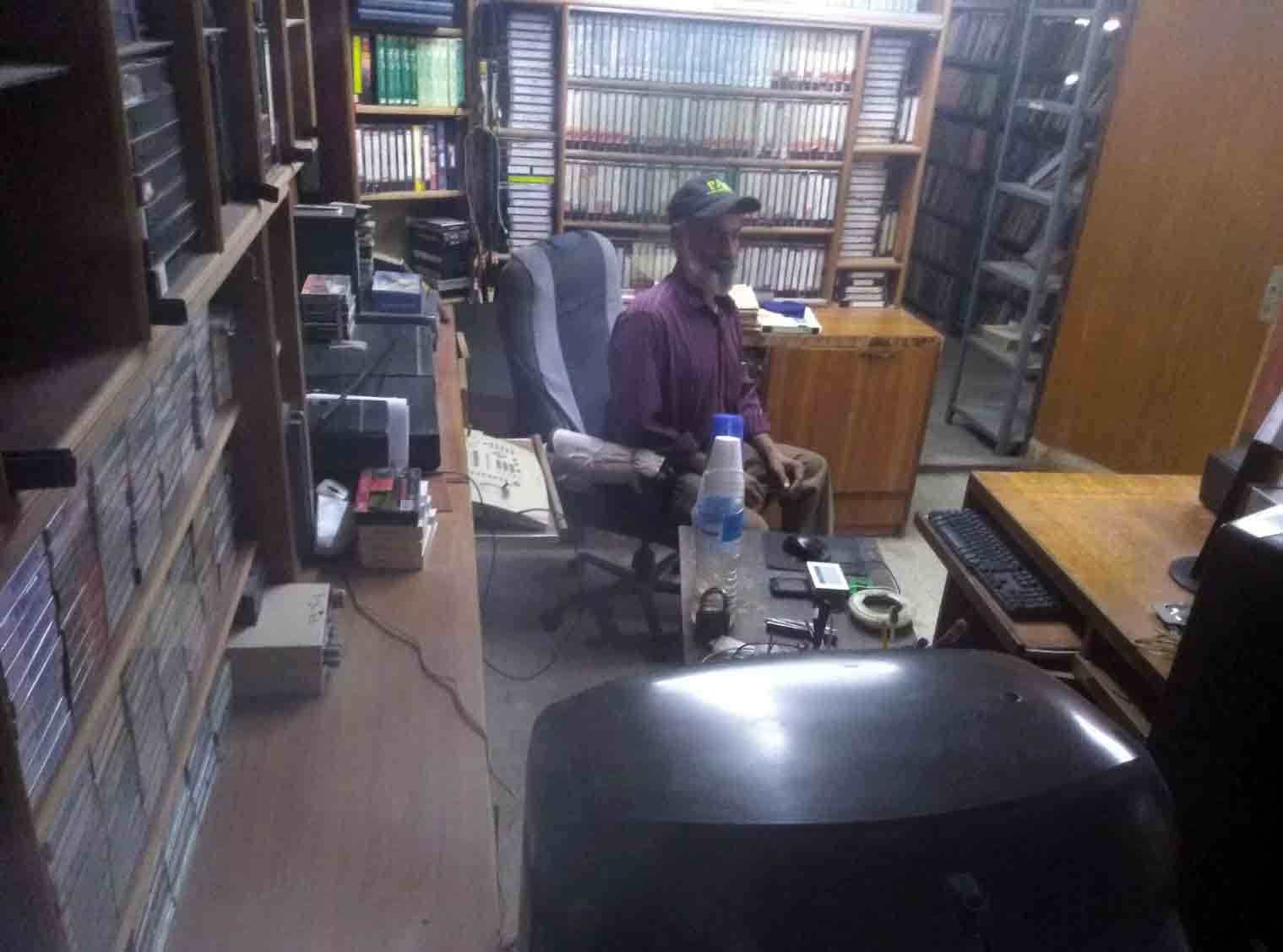 A view of Karachi universitys audiovisual section of Dr Mahmud Husain Library. -Photos by reporter